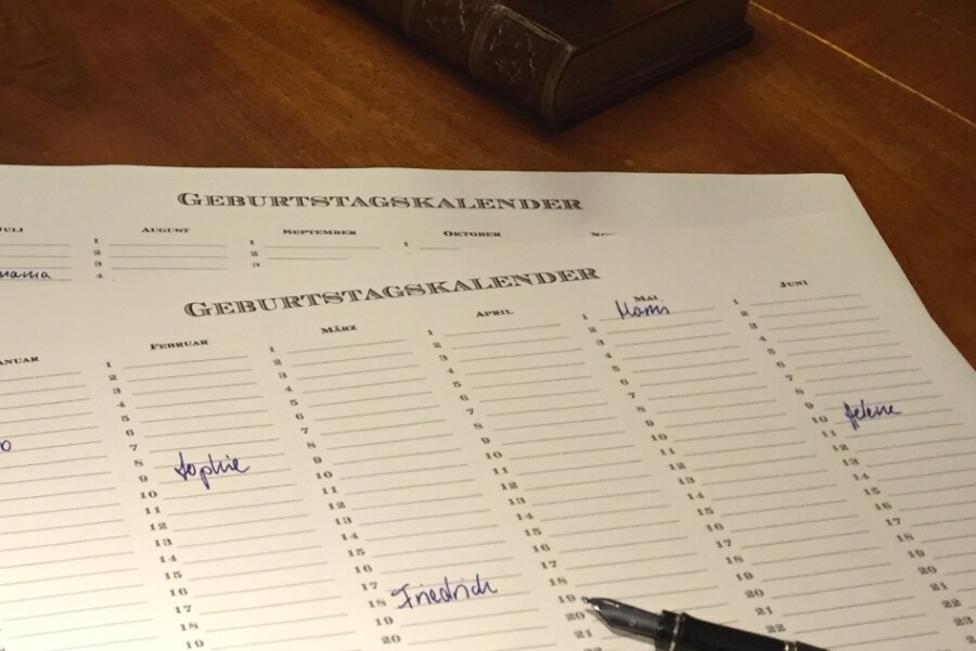 Kostenlose Geburtstagskalender zum Download