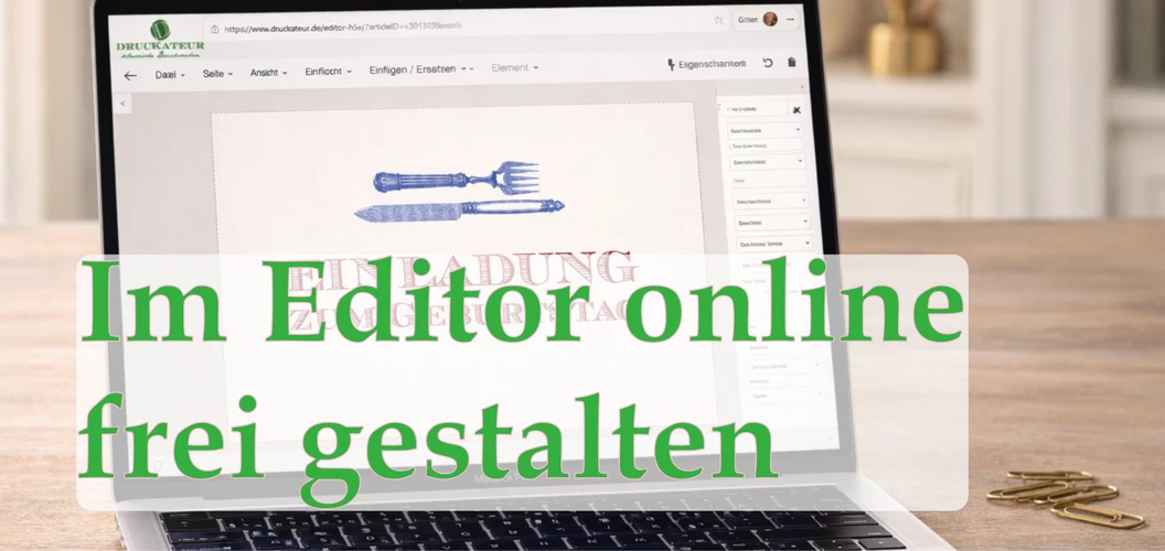im DRUCKATEUR-Editor selbst frei Gestalten 