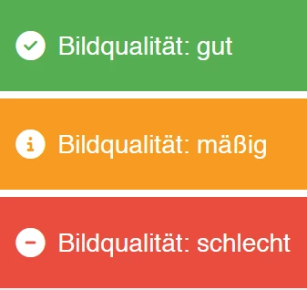 Bildqualitätsampel im Druckateur-Editor