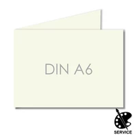 Klappkarte DIN A6 einfarbig einseitig bedruckt inklusive Gestaltungsservice